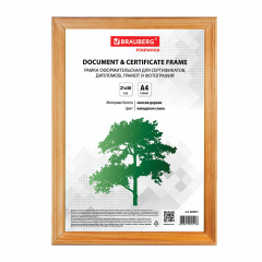 Рамка 21х30 см, дерево, багет 18 мм, BRAUBERG "HIT", канадская сосна, стекло, 390021 фото
