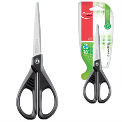 Ножницы MAPED (Франция) "Essentials Green", 170 мм, черные, картонная упаковка с европодвесом, 467010, 468010 фото