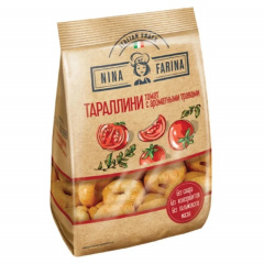 Мини-сушки (тараллини) NINA FARINA с томатом и ароматными травами, пакет, 180 г, ш/к, ВТ003 фото