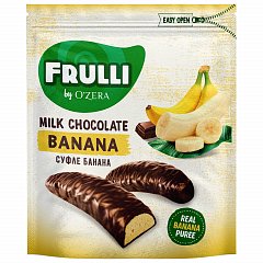 Конфеты шоколадные O'ZERA "Frulli" с Банановым суфле, 125 г, пакет, ш/к 14138, КРН219 фото