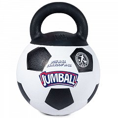 Игрушка для собак Мяч футбольный c ручкой белый 26см, серия JUMBALL фото