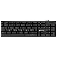 Клавиатура проводная DEFENDER Element HB-520, USB, 104 клавиши + 3 дополнительные клавиши, черная, 45522 фото