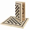Шахматы, шашки, нарды 3в1 деревянные, лакированные, глянцевые, доска 40*40см, ЗОЛОТАЯ СКАЗКА, 665364