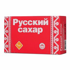 Сахар-рафинад "Русский", 1 кг (196 кусочков, размер 15х16х21 мм), картонная упаковка фото