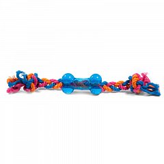 Игрушка для собак Косточка на веревке резиновая малая 26см, серия CATCH & FETCH фото