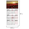 Календарь квартальный 2025г, 1 блок 1 гребень бегунок, мелованная бумага, BRAUBERG, Цветочное поле, 116129