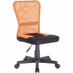 Кресло компактное BRABIX "Smart MG-313", без подлокотников, комбинированное, черное/оранжевое, 531844 фото