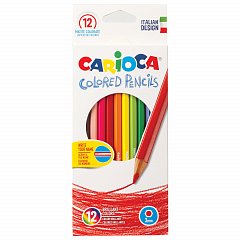 Карандаши цветные CARIOCA (Италия), 12 цветов, грифель 3 мм, шестигранные, заточенные, европодвес, 40380 фото