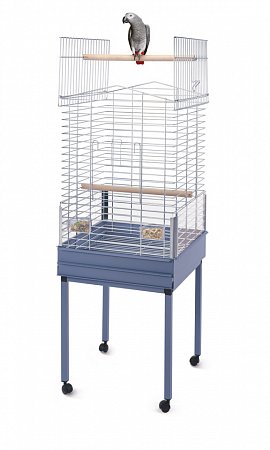 Клетка для птиц EZIA SPECIAL, пепельный синий/серый, 57х54х82/138 см фото