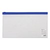 Папка-конверт на молнии МАЛОГО ФОРМАТА (250х135 мм), прозрачная, молния синяя, 0,11 мм, BRAUBERG, 226032