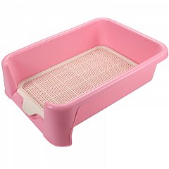 Туалет P587 для собак (сетка в комплекте), розовый, 400*400*155мм, Triol фото