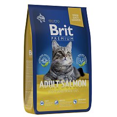 Brit Premium сухой корм для взрослых кошек с лососем, 8 кг фото