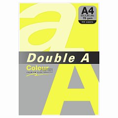 Бумага цветная DOUBLE A, А4, 75г/м2, 100 л, неон, желтая, ш/к 32054 фото