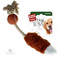 Игрушка для собак Мячик с лисьим хвостом и пищалкой 40см, серия CATCH & FETCH фото