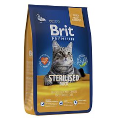 Brit Premium сухой корм для стерилизованных кошек с уткой и курицей, 8 кг фото