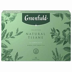 Чай GREENFIELD "Natural Tisane" ассорти 6 вкусов, НАБОР 30 пакетиков, ш/к 18442, 1844-10 фото