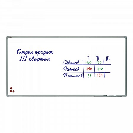 Доска магнитно-маркерная 120х240 см, алюминиевая рамка, лаковое покрытие, 2х3 (Польша), TSA1224 фото