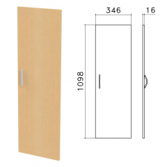 Дверь ЛДСП средняя "Канц", 346х16х1098 мм, цвет бук невский, ДК36.10 фото