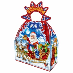 Подарок новогодний "Счастье", НАБОР конфет 700 г, картонная коробка, 323025/ТКД-018 фото