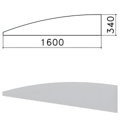 Экран - перегородка "Монолит", 1600х16х340 мм, БЕЗ ФУРНИТУРЫ (код 640237), серый, ЭМ22.11 фото