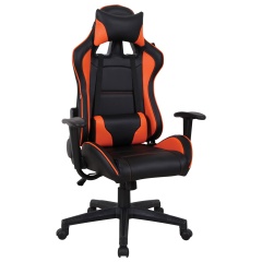 Кресло компьютерное BRABIX "GT Racer GM-100", две подушки, экокожа, черное/оранжевое, 531925 фото