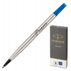 Стержень для ручки-роллера PARKER "Quink RB", металлический, 116 мм, линия письма 0,7 мм, синий, 1950311 фото