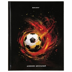 Дневник 1-4 класс 48 л., твердый, BRAUBERG, глянцевая ламинация, с подсказом, "Football", 106360 фото