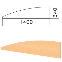 Экран-перегородка "Монолит", 1400х16х340 мм, БЕЗ ФУРНИТУРЫ (код 640237), бук бавария, ЭМ21.1 фото