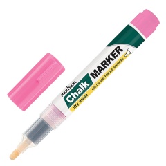 Маркер меловой MUNHWA "Chalk Marker", 3 мм, РОЗОВЫЙ, сухостираемый, для гладких поверхностей, CM-10 фото
