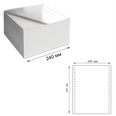 Бумага самокопирующая с перфорацией белая, 240х305 мм (12"), 3-х слойная, 600 комплектов, белизна 90%, DRESCHER, 110757 фото