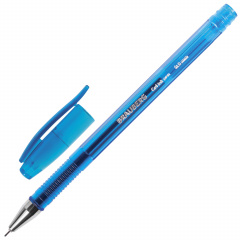 Ручка гелевая BRAUBERG "Income", СИНЯЯ, корпус тонированный, игольчатый узел 0,5 мм, линия письма 0,35 мм, 141516 фото