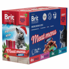Brit Premium Мясное меню в соусе для взрослых кошек 1190 г фото