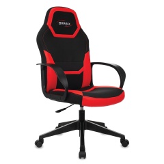 Кресло компьютерное BRABIX "Alpha GM-018", ткань/экокожа, черное/красное, 532637, GM-018_532637 фото