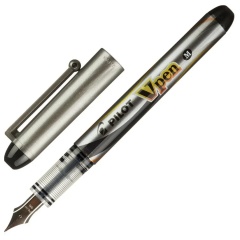 Ручка перьевая PILOT V-Pen, СИНЯЯ, корпус серый, линия письма 0,58мм, SVP-4M L фото