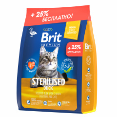 Брит Premium корм для стерилизованных кошек с уткой и курицей 2кг (+ 500г в ПОДАРОК) фото