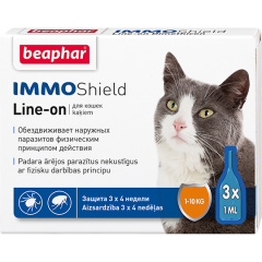 Beaphar Капли Vermicon/IMMO Shield от блох и клещей для кошек 3 пипетки фото