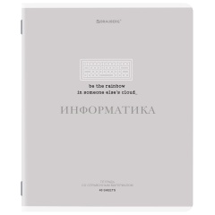 Тетрадь предметная CREATIVE 48л, обложка картон, ИНФОРМАТИКА, клетка, подсказ, BRAUBERG, 405115 фото