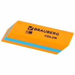 Ластик BRAUBERG "Color", 55х15х13 мм, прямоугольный, скошенный, яркие цвета ассорти, 272671 фото