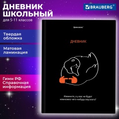 Дневник 5-11 класс 48 л., твердый, BRAUBERG, матовая ламинация, с подсказом, Вкусняшки есть?, 107187 фото