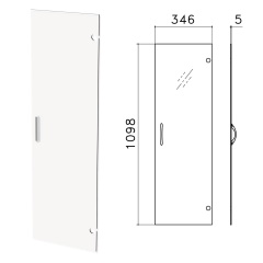 Дверь СТЕКЛО, средняя, "Канц", 346х5х1098 мм, БЕЗ ФУРНИТУРЫ, ДК35 фото