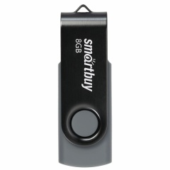 Флеш-диск 8 GB SMARTBUY Twist USB 2.0, черный, SB008GB2TWK фото