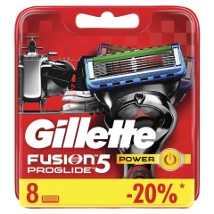 Сменные кассеты для бритья 8 шт., GILLETTE (Жиллет) "Fusion ProGlide Power", для мужчин фото