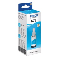 Чернила EPSON 673 (T6732) для СНПЧ Epson L800/L805/L810/L850/L1800, голубые, ОРИГИНАЛЬНЫЕ, C13T67324A/298 фото