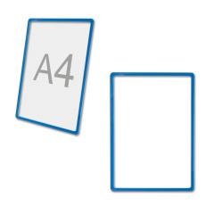 Рамка POS для ценников, рекламы и объявлений А4, синяя, без защитного экрана, 290250 фото