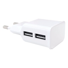 Зарядное устройство сетевое (220 В) RED LINE NT-2A, кабель microUSB 1 м, 2 порта USB, выходной ток 2,1 А, белое, УТ000012256 фото