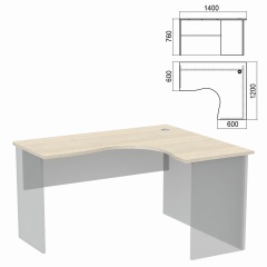 Стол компактный ЧАСТЬ 1 "Арго", 1400х1200х760 мм, правый, ясень шимо фото