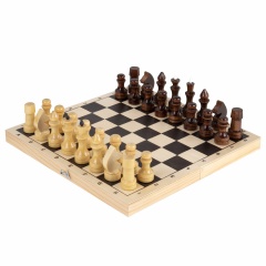 Шахматы обиходные, деревянные, лакированные, глянцевые, доска 29*29 см, ЗОЛОТАЯ СКАЗКА, 665362 фото