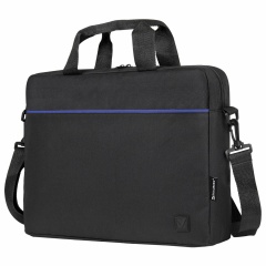 Сумка портфель BRAUBERG PRACTICAL с отд. для ноутбука 15,6", Blue line, черная, 29х40х7 см, 272603 фото