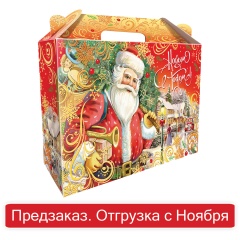 Подарок новогодний "Новогодняя история", НАБОР конфет 900 г, картонная коробка, 323035/ТКД-037 фото