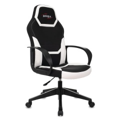 Кресло компьютерное BRABIX "Alpha GM-018", ткань/экокожа, черное/белое, 532640, GM-018_532640 фото